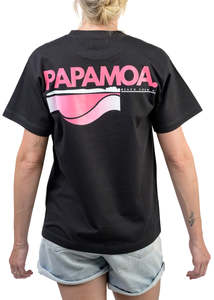 T Shirts: PAP | Black T-Shirt | Pink Logo | Adults