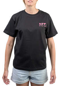 T Shirts: MT | Black T-Shirt | Pink Logo | Adults