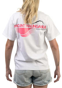 T Shirts: MT | White T-Shirt | Pink Logo | Adults