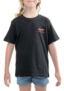 T Shirts: MT | Black T-Shirt | Pink Logo | Kids