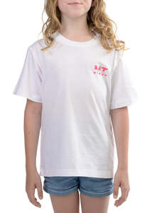T Shirts: MT | White T-Shirt | Pink Logo | Kids