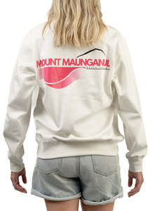 Mount: MT | Warm White Crewneck | Pink Logo | Adults