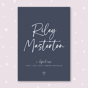 'Signature' Birth Print