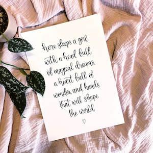 Clearance: Here Sleeps a Girl | PRINT SAMPLE/SECOND