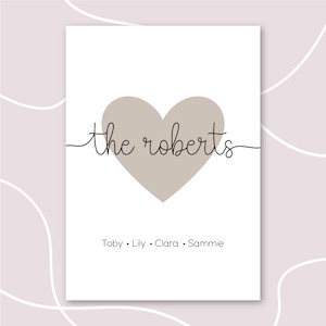 Family Prints: Family Script Personalised Print