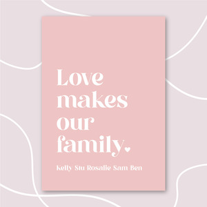 Family Prints: 'Love Makes Our Family' Personalised Print