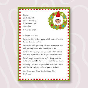 Christmas: Personalised Elf on the Shelf Arrival Letter - Downloadable File