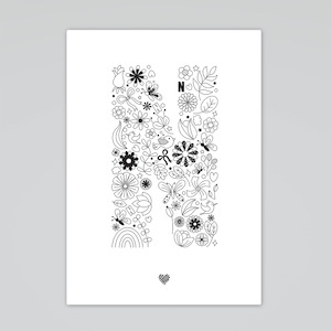 Clearance: Flower Power Letter Art - PRINT SAMPLES