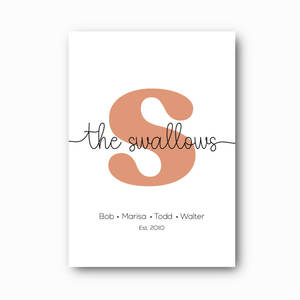 Printable Downloads: Family Script Print: A Personalised Family Keepsake Print (Printable File)
