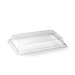 Bioboard Sushi Trays: BioPak Medium BioBoard Sushi Tray PET Lid