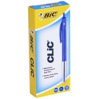 Products: Bic ballpoint pen medium clic blue box 10