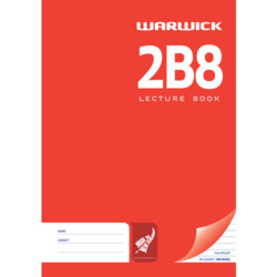Products: Warwick exercise book 2B8 A4 7mm ruled hardcover 94 pages