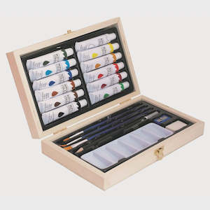 Colouring Sets: Jasart Acr Wood Box Set 20pc