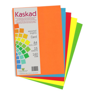 Craft Paper: Kaskad A4 Coloured Card 160gsm 15 Pack