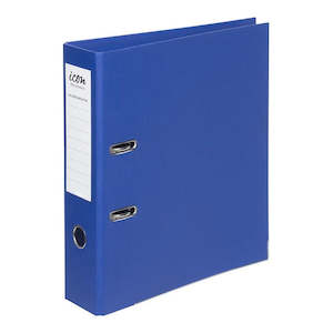 Stationery Filing Ring Binders: Icon Lever Arch File Linen Blue A4
