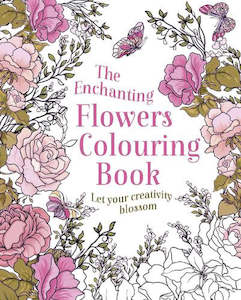 Adult Colouring Crossword Books: Enchanting Flowers Colouring Book