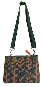 Gifts And Toys Adult Adult Other: Jo Luping Design - Orange Harakeke On Grey - Ecofelt Cross Body Bag