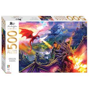 Mindbogglers Dragon Riders 500 Piece Jigsaw Puzzle Gold