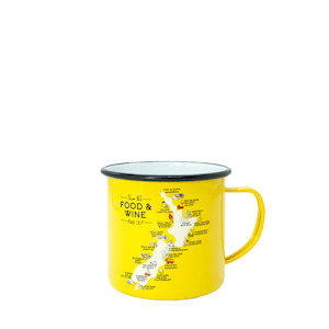 Enamel Mug Food & Wine Yellow - Moana Rd