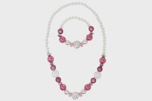 Gifts And Toys Children Children Other: PP Sparkly Pink and Pearl Beaded Necklace and Bracelet Set