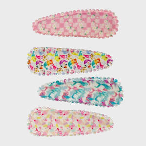 Gifts And Toys Children Children Other: PP Pattern Fabric 4 pack Hair Clips