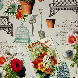 Art Scrapbooking Card: 12 X 12 Paper Antique Seeds Blue#Pv21027