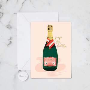 POP THE CHAMPAGNE GOLD GREETING CARD