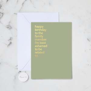 Funny Greeting Cards: FAMILY MEMBER GREETING CARD