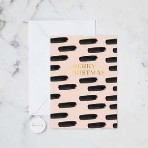 Christmas Holiday Cards: MERRY XMAS GOLD FOIL