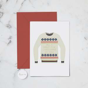 Christmas Holiday Cards: ALL I WANT FOR CHRISTMAS GREETING CARD