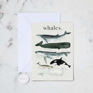 Kids Baby Cards: WATERCOLOUR WHALES