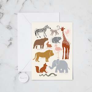 A IS FOR ANIMALS GREETING CARD