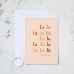 Christmas Holiday Cards: FA LA LA XMAS GREETING CARD