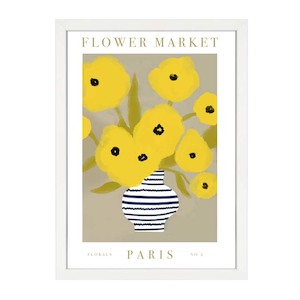 FLOWER MARKET PARIS YELLOW PRINT