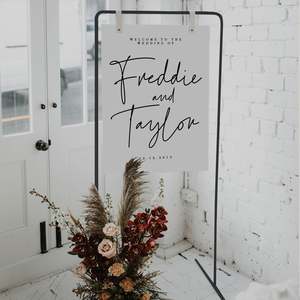 CALLIGRAPHY WELCOME SIGN BLACK / WHITE