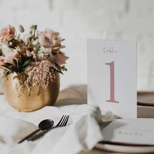 Table Numbers: NY TABLE NUMBER PINK