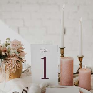 Table Numbers: NY TABLE NUMBER PURPLE