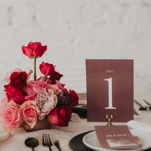 Table Numbers: WATERCOLOUR TABLE NUMBER PLUM