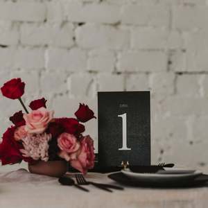 Table Numbers: WATERCOLOUR TABLE NUMBER BLACK