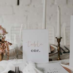 Table Numbers: TROPICS TABLE NUMBER PINK / WHITE