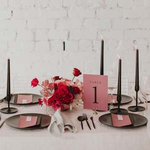 Table Numbers: MINIMALIST TABLE NUMBER BURGUNDY