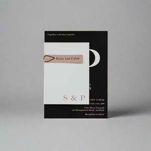 Wedding Stationery: INITIAL WEDDING INVITE SET BLACK