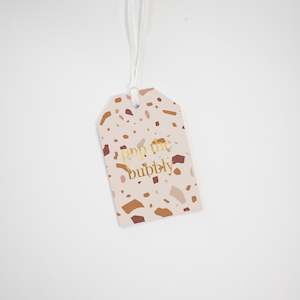 Greeting Cards: POP THE BUBBLY TERRAZZO GIFT TAG