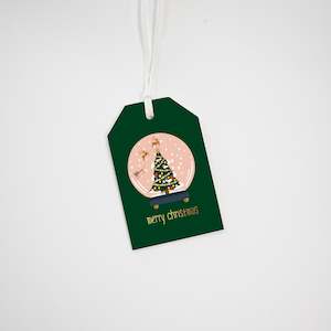 MERRY CHRISTMAS GLOBE GIFT TAG