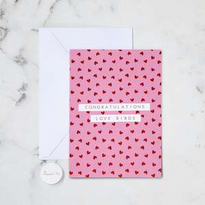 CONGRATULATIONS LOVE BIRDS GREETING CARD
