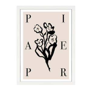Black And White: PAPIER FLOWERS PRINT