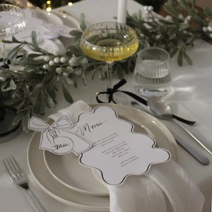 CHRISTMAS BOWS DOWNLOADABLE MENU AND PLACE NAMES