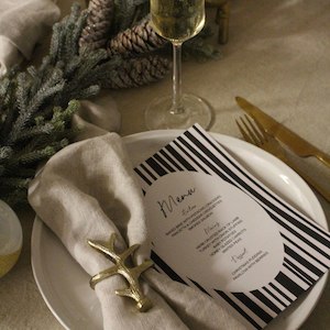 Digital Place Names And Menus: STRIPED CHRISTMAS DOWNLOADABLE MENU