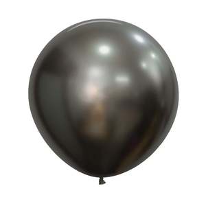 60cm Latex Plain Printed: 60cm Latex Round Plain Silk MIDNIGHT GREY #20019925- Pack of 3