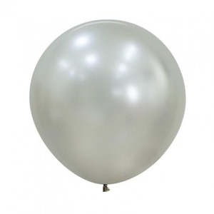 60cm Latex Plain Printed: 60cm Latex Round Plain SILK Cream Pearl #222815- Pack of 3